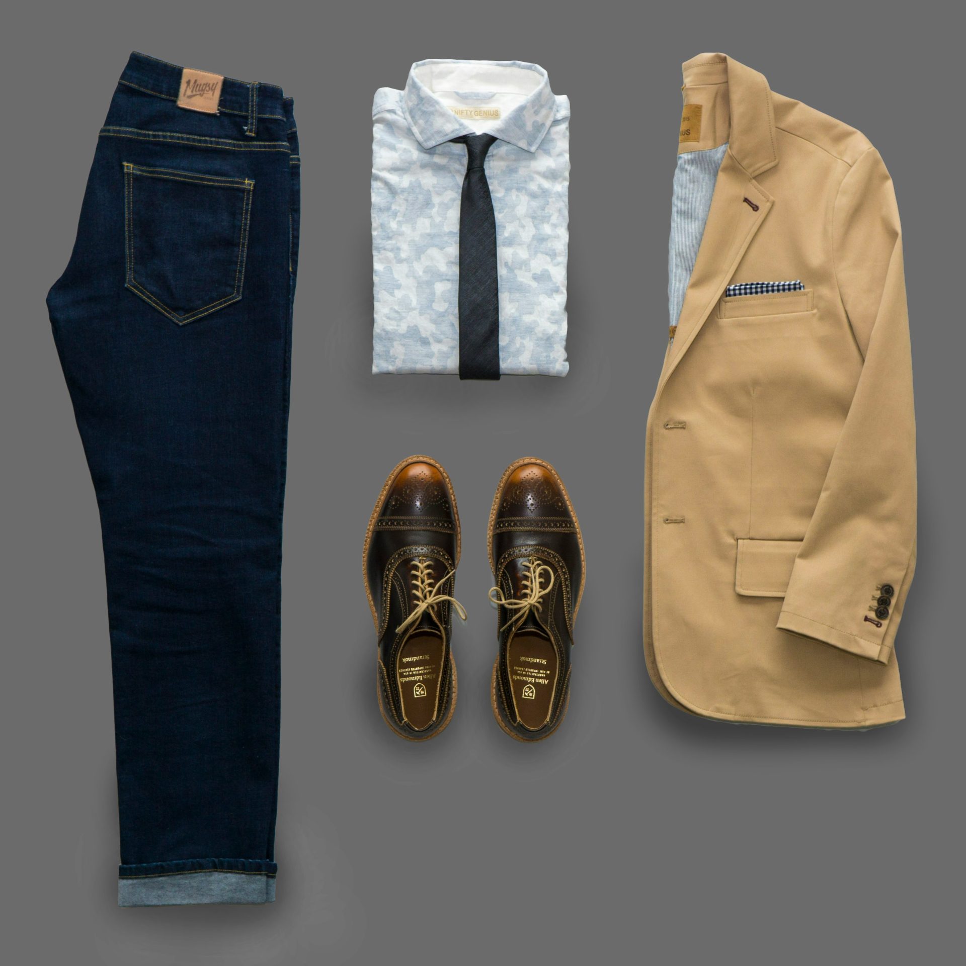 Classy men's outfit with blazer and shoes