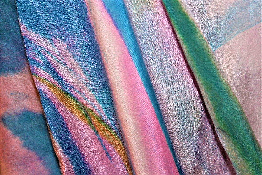 Tie-dye fabric showcasing vibrant, colorful patterns